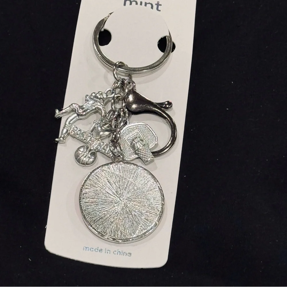 BAG CHARM NWT Basketball Charm Keychain Gold Tone